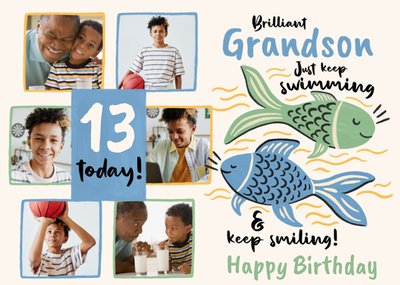 Brilliant Grandson Photo Upload Birthday Card