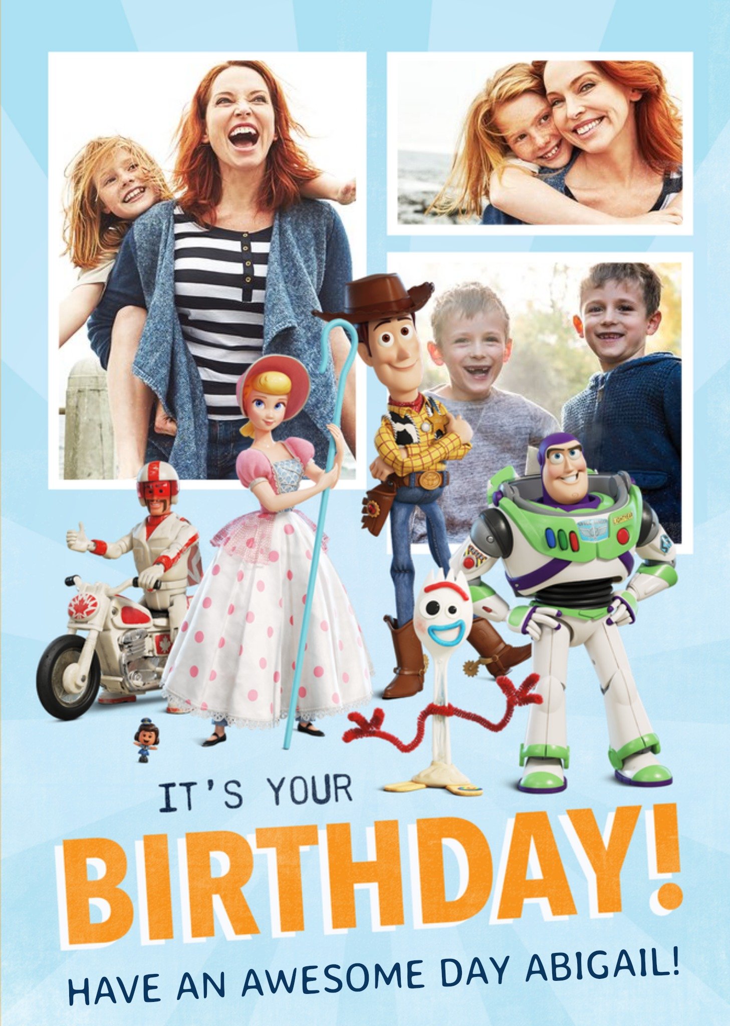 Toy Story 4 - It's You Birthday Photo Upload Card Ecard