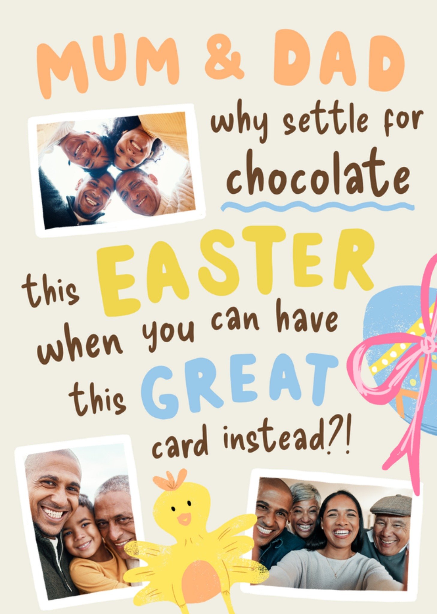 Moonpig Mum And Dad Photo Upload Easter Card