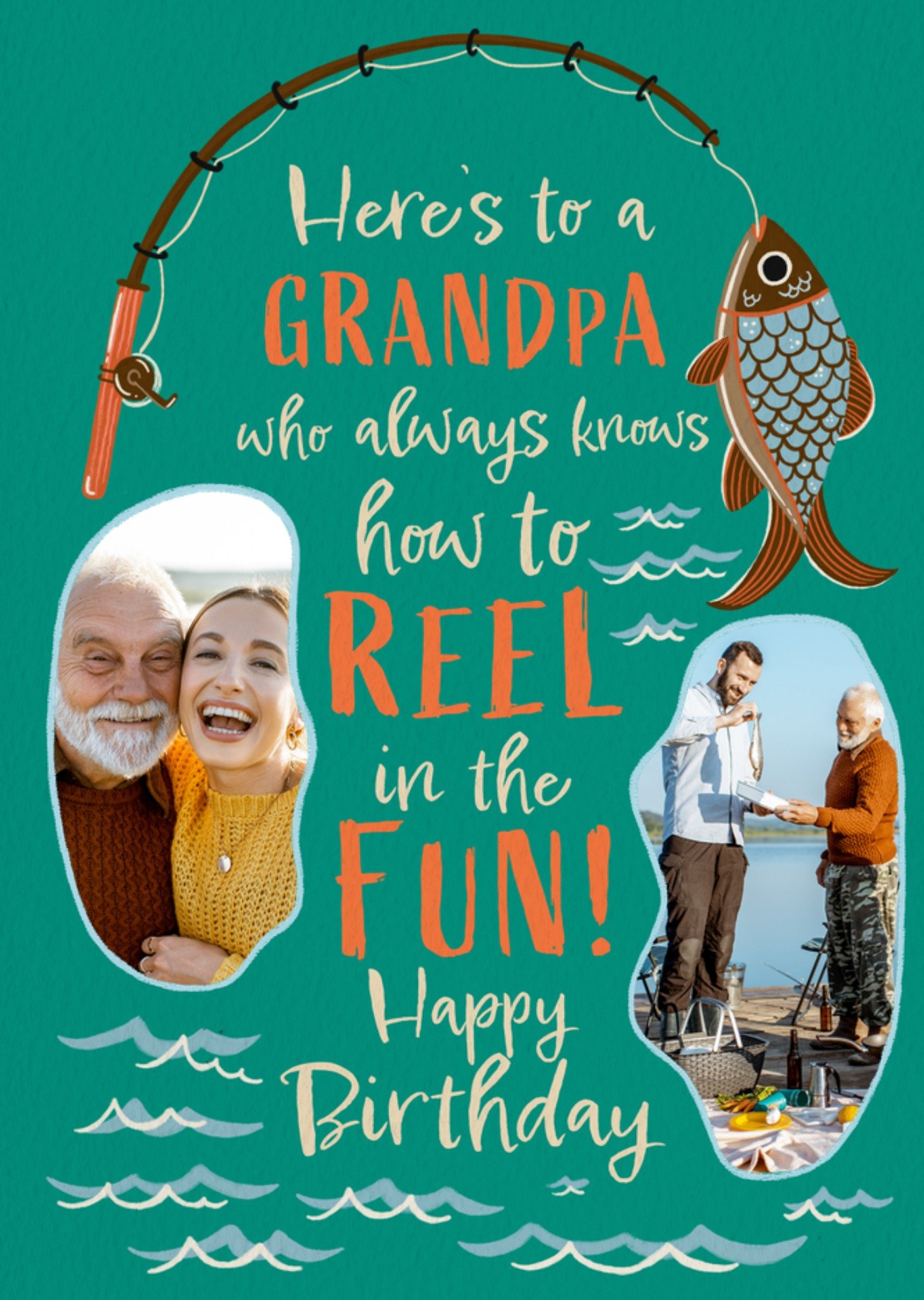 Moonpig Grandad Reel In The Fun Photo Upload Birthday Card