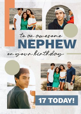 To an Awesome Nephew 17 Today Photo Upload Birthday Card