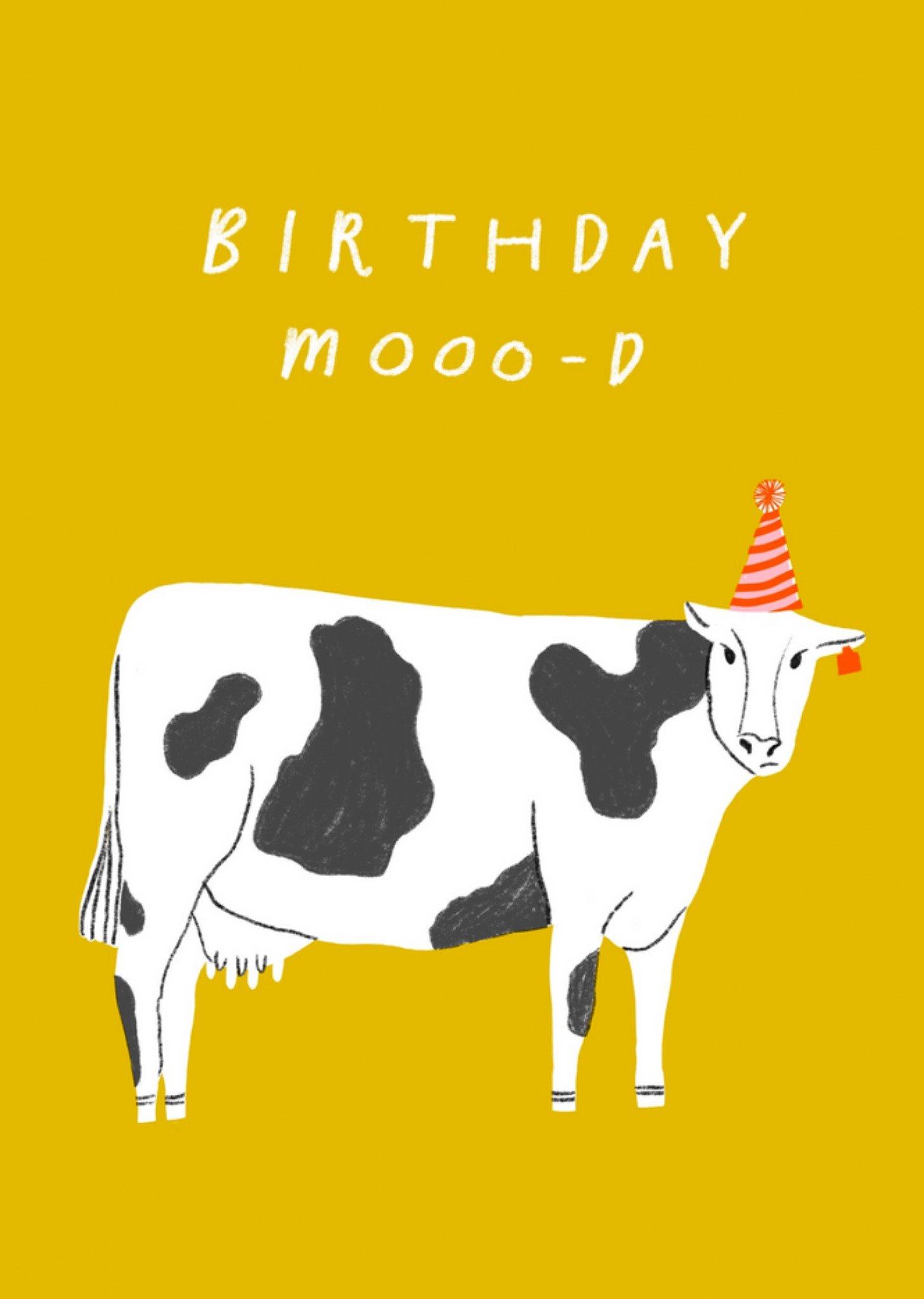 Moonpig Birthday Mooood Funny Cow Card, Large