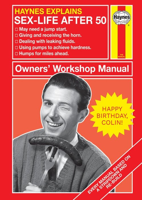 Haynes Owners Workshop Manual For Sex Life After 50 Card