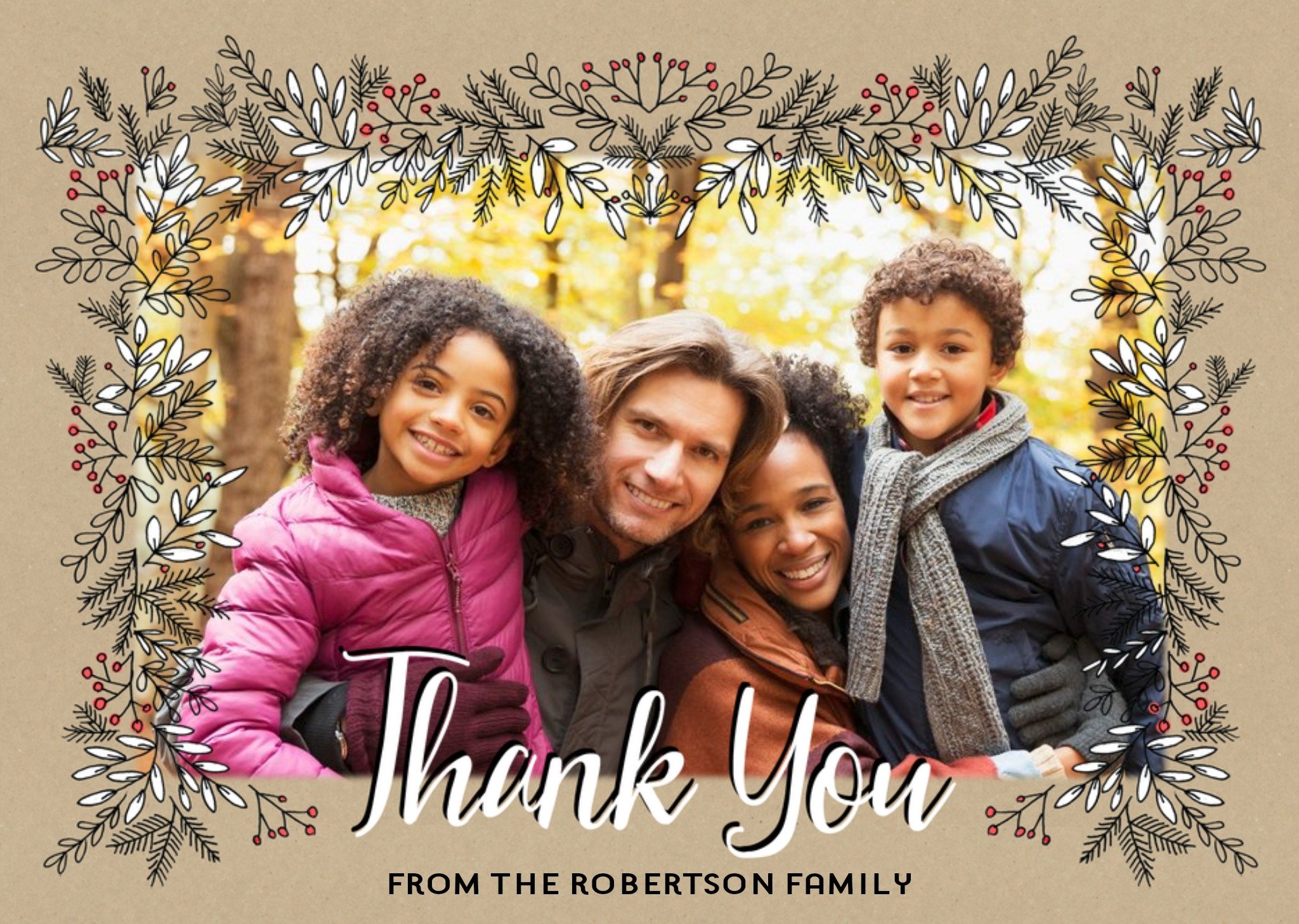 Moonpig Christmas Thank You Photo Upload Card