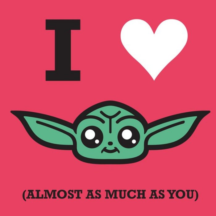 Star Wars The Mandalorian I Hearty Baby yoda Valentine Card