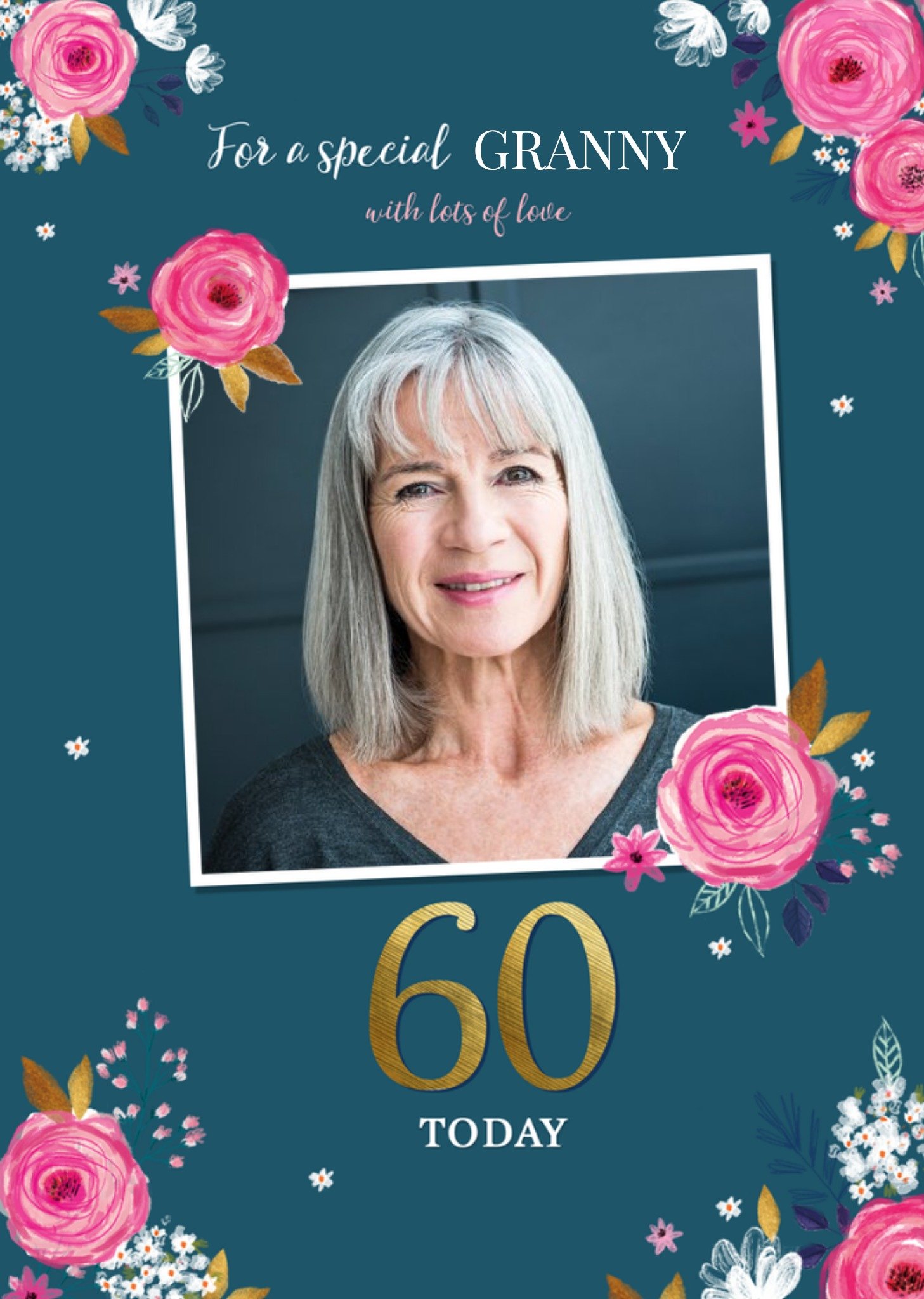 Moonpig Illustrated Roses And White Flowers To A Special Granny 60 Today Birthday Card