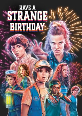 Stranger Things Have A Strange Birthday Illustrated Card