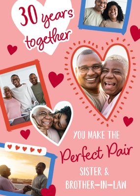 Perfect Pair 30 Years Together Photo Upload Anniversary Card