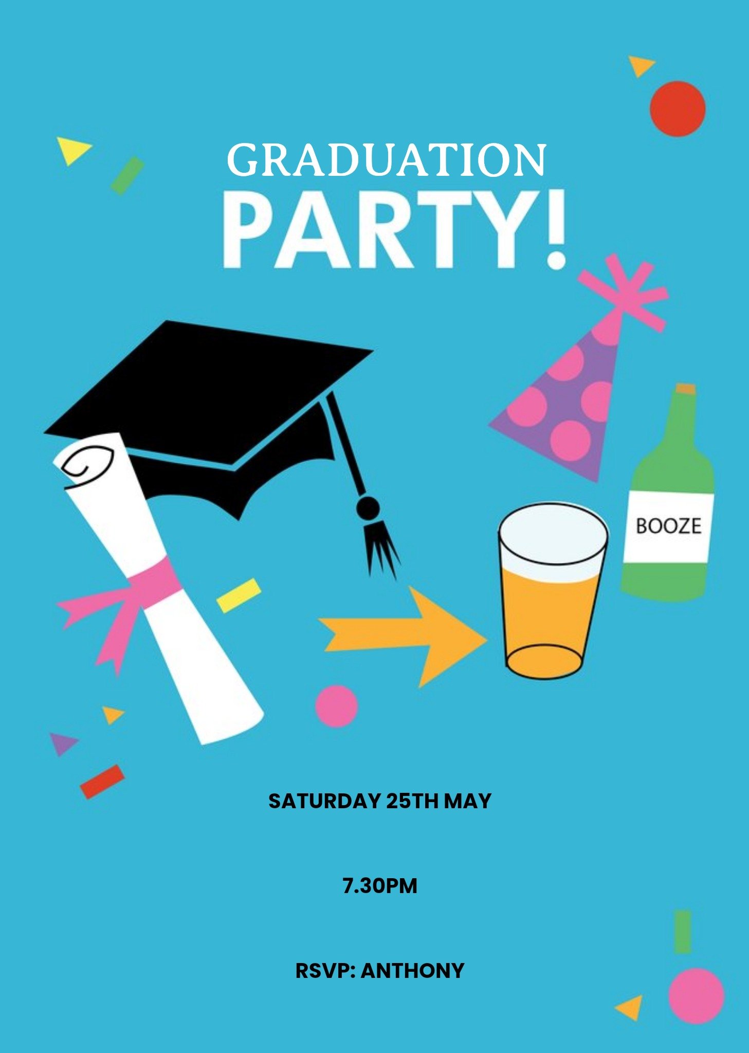 Moonpig Personalised Graduation Party Invitation