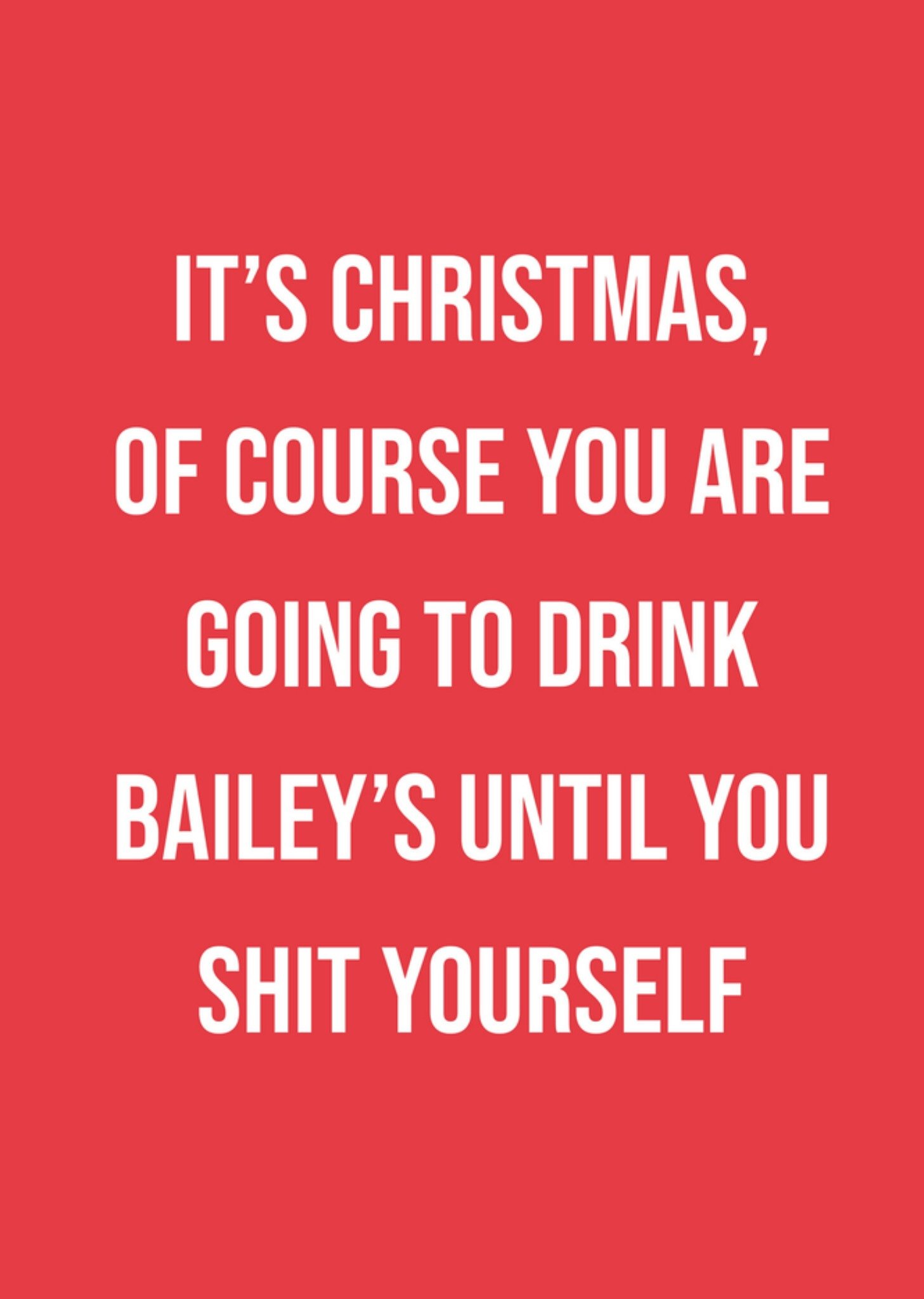 Funny Drink Related Typography Scribbler Christmas Card