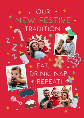 Our New Festive Tradition Photo Upload Christmas Card