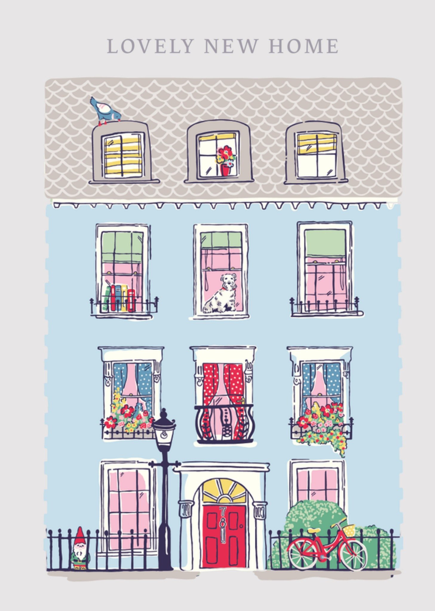 Cath Kidston Illustrated Lovely New Home Card