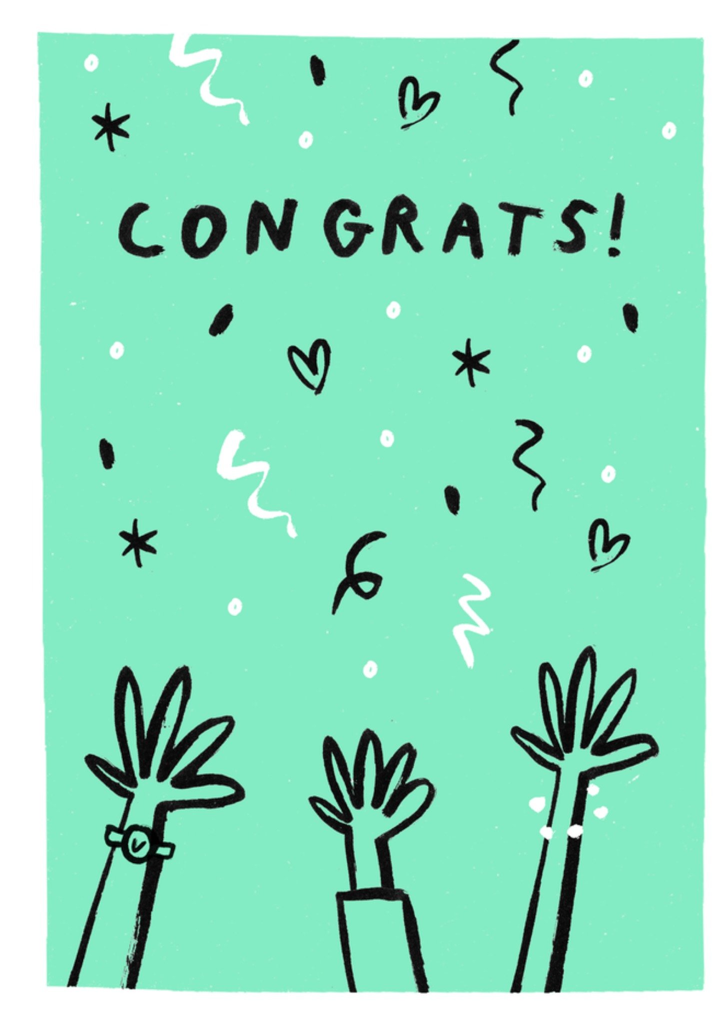 Moonpig Congrats Hand Lettered Confetti Card