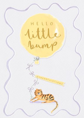 Cute Tiger Hello Little Bump New Baby Card