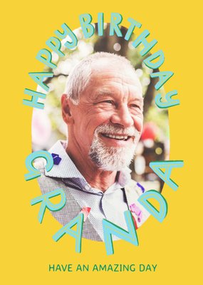 Vibrant Text On A Yellow Background Photo Upload Granda Birthday Card