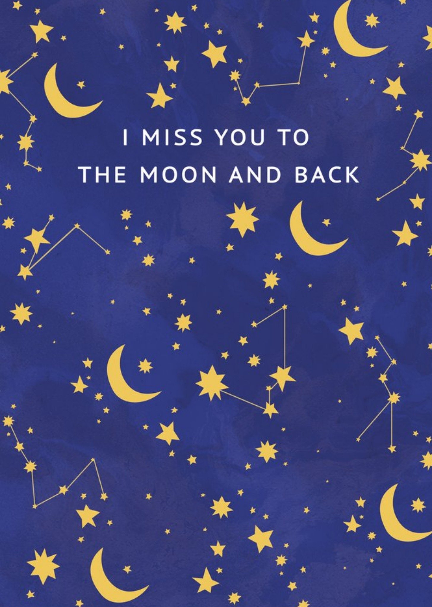 Moonpig Clintons Illustrated Constellation Missing You Card
