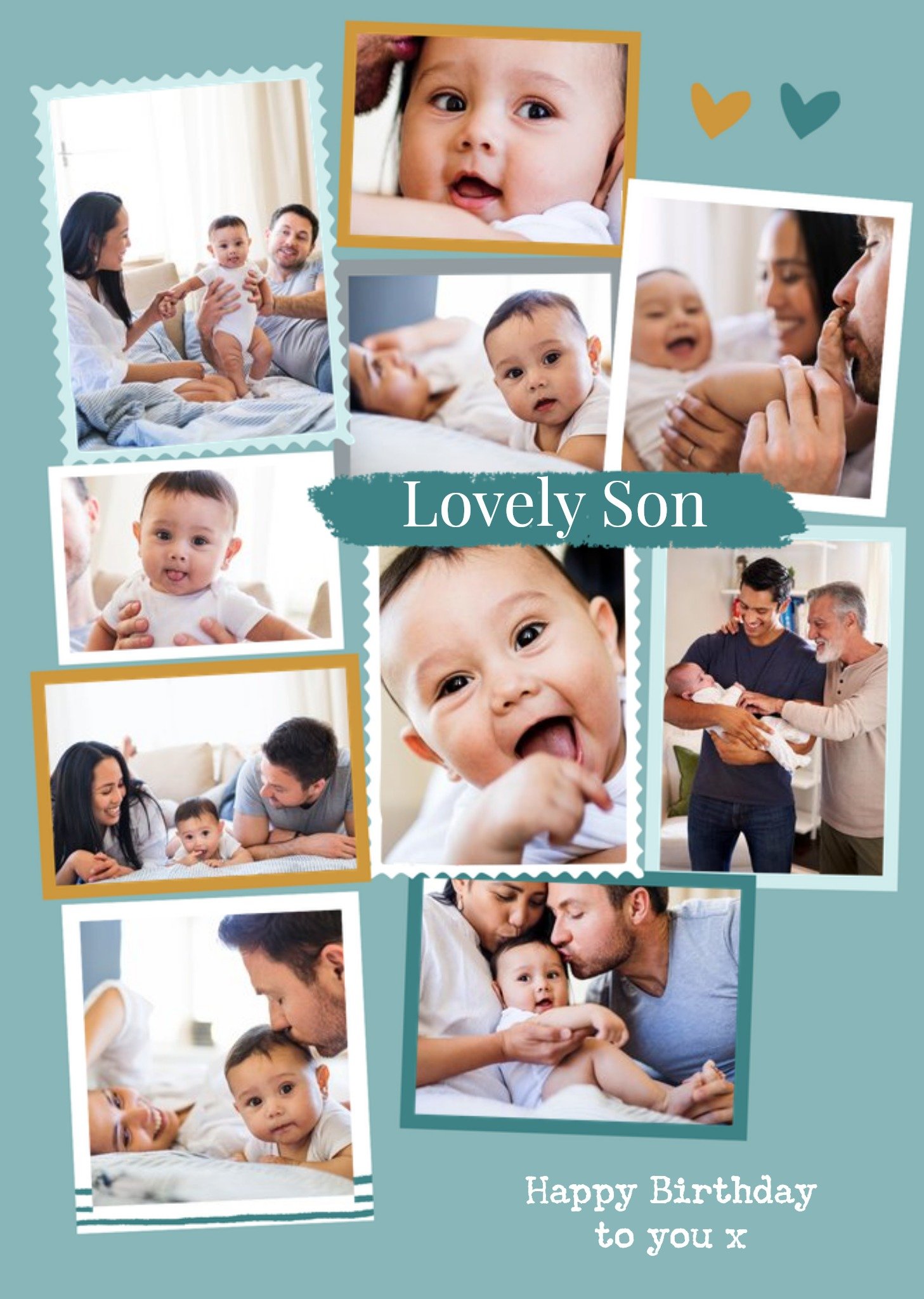 Moonpig Modern Photo Upload Collage Lovely Son Birthday Card