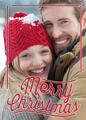 Merry Christmas Overlay Personalised Photo Upload Christmas Card