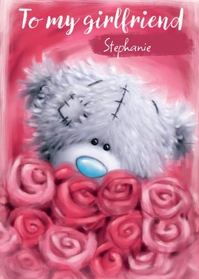 Me To You Tatty Teddy To My Girlfriend With Roses Valentine's Day Card