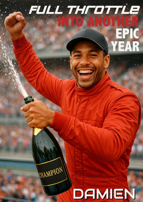 Full Throttle Into Another Epic Year Face Swap Birthday Card