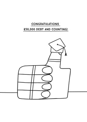 Scribbler Congratulations 50,000 Debt And Counting Card