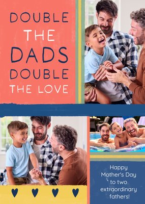 Double The Dads Double The Love Photo Upload Mother's Day Card