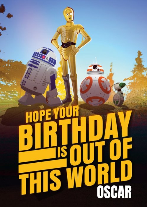 Star Wars Galaxy Of Adventures Droids Birthday Card