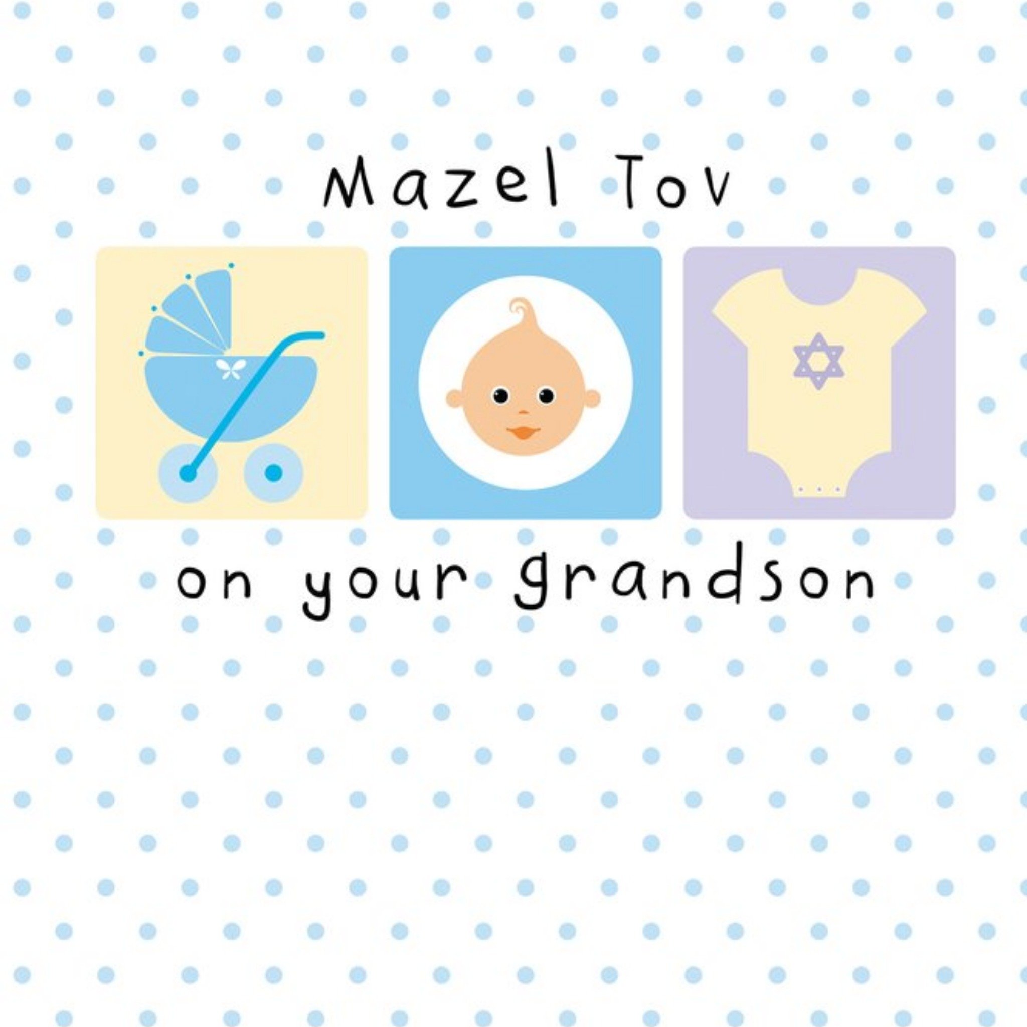 Moonpig Spotty Mazel Tov On Your Grandson Card