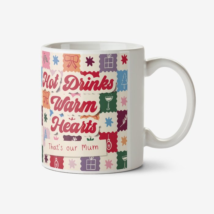 Hot Drinks Warm Hearts Photo Upload Christmas Mug