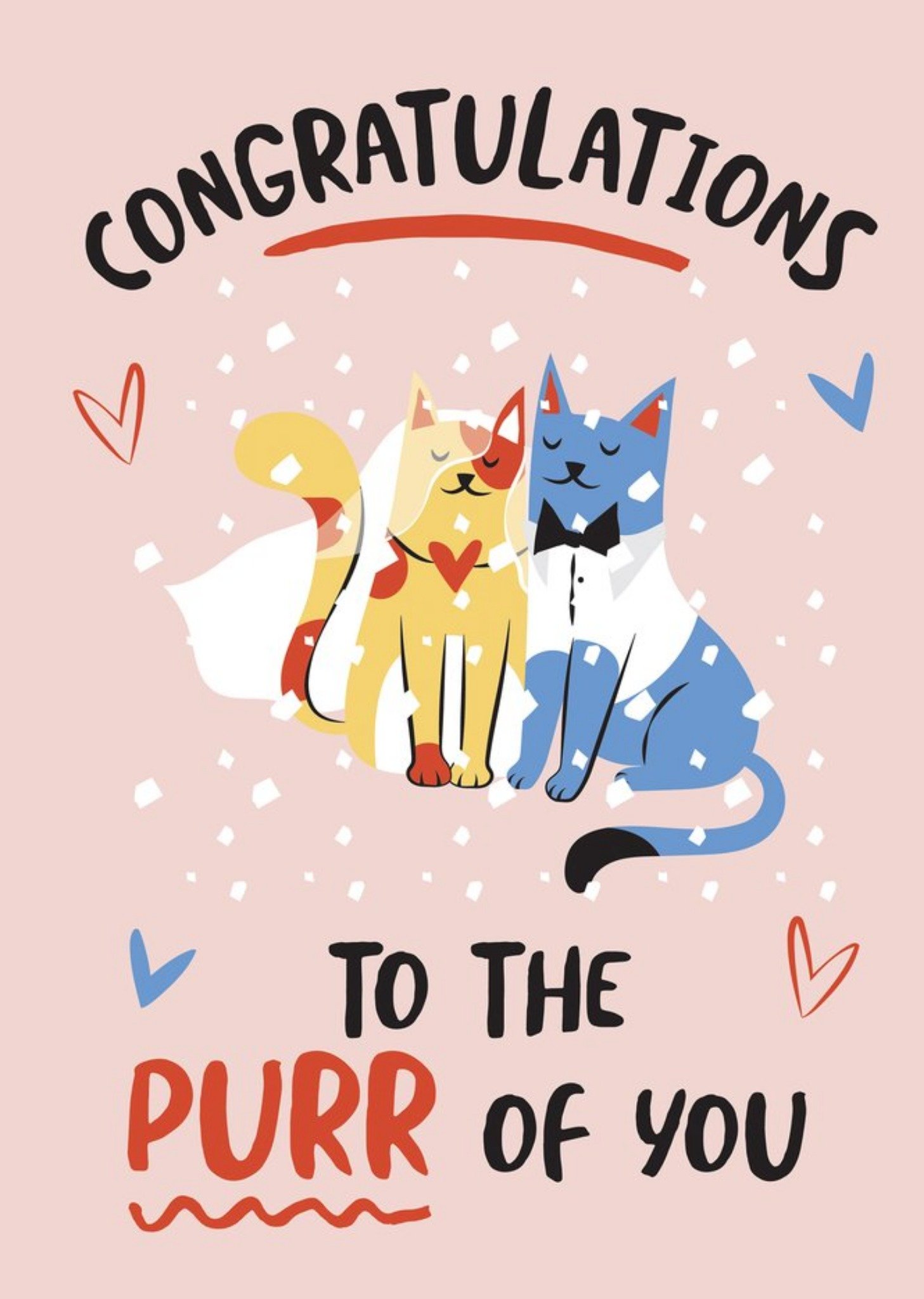 Moonpig Funny Illustration Congrats To The Purr Of You Newly Weds Card