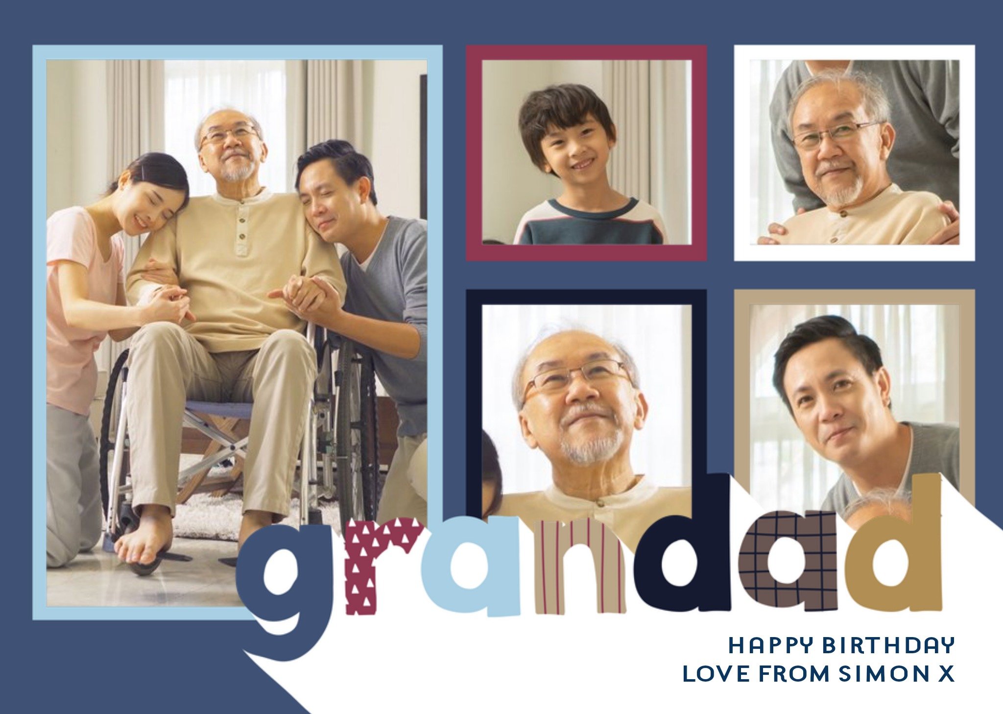 Moonpig Happy Birthday Grandad - Photo Upload Card