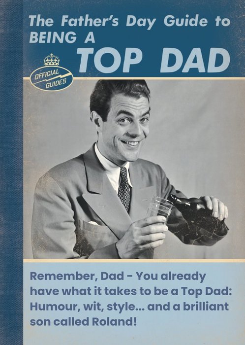 Retro Guide To Being A Top Dad Personalised Father's Day Card