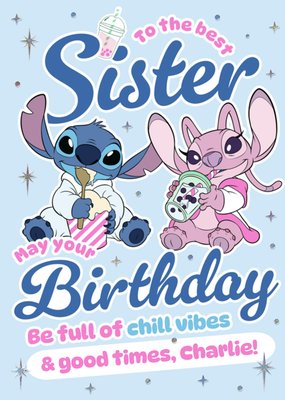 Disney Lilo And Stitch To The Best Sister Birthday Card