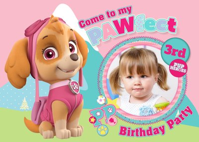 Paw Patrol Photo Upload Birthday Party Invitation