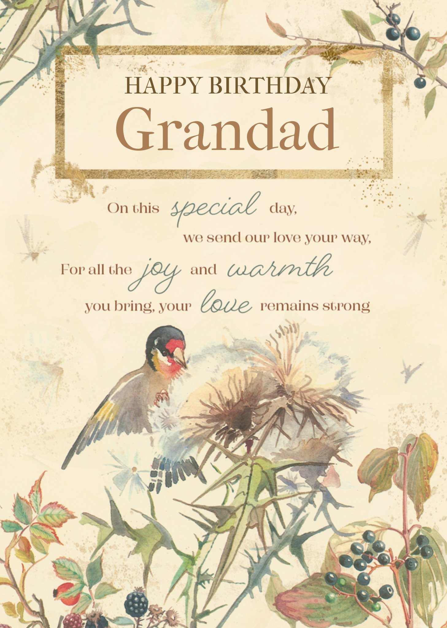 Edwardian Lady Grandad's Birthday Card, Large