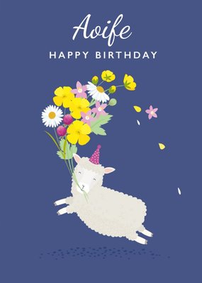 Klara Hawkins Cute Illustrated Party Sheep Birthday Card