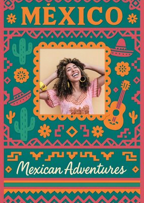 Mexican Motifs Fun Photo Upload Postcard