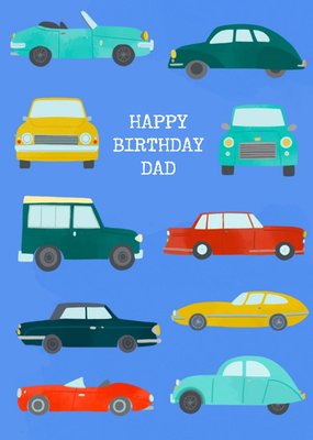 Illustrated Vintage Classic Cars Birthday Card