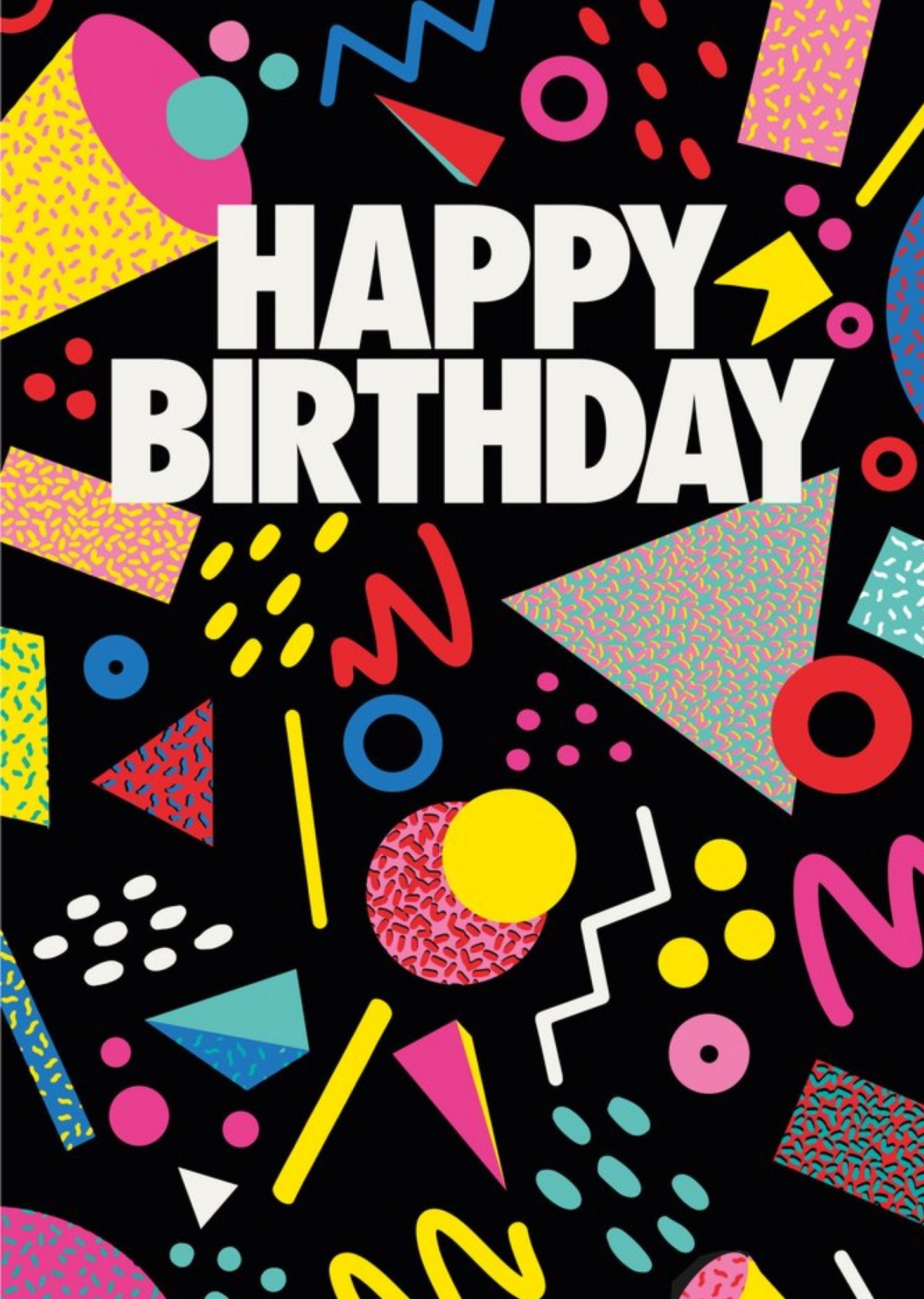 Moonpig Retro Dark Design Happy Birthday Card