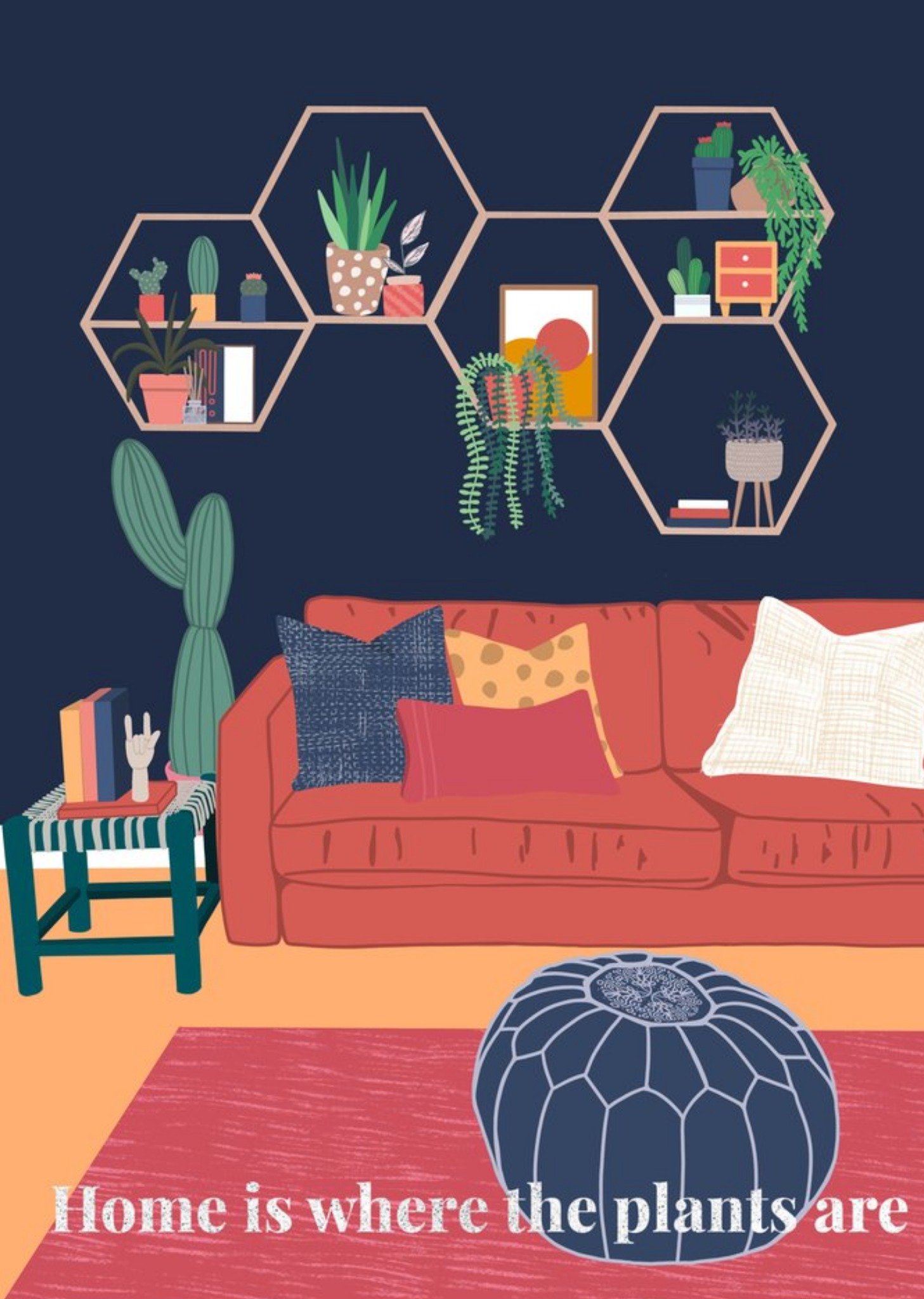 Moonpig Home Are Where The Plants Are Illustration New Home Card