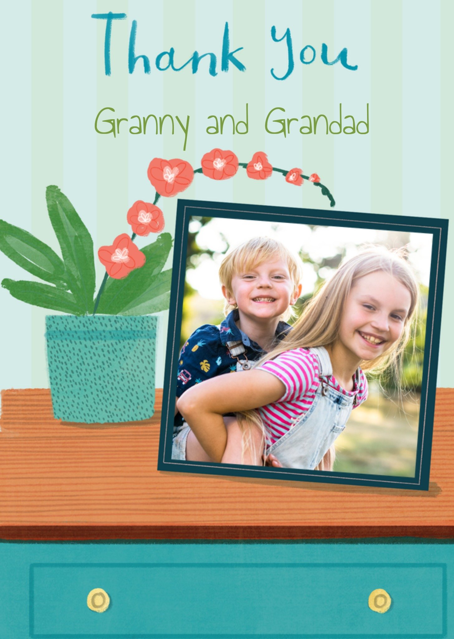 Moonpig Colette Barker Grandad Granny Plant Photo Upload Thank You Card