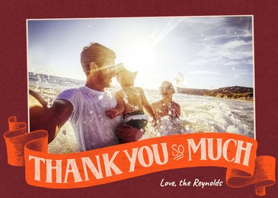 Thank you card - photo upload card - from the family