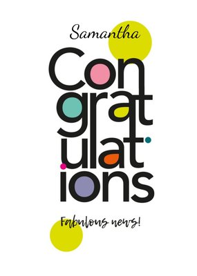 Papagrazi Bright Typographic Congratulations Card