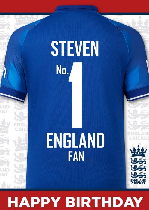 No.1 Fan England Cricket Birthday Card