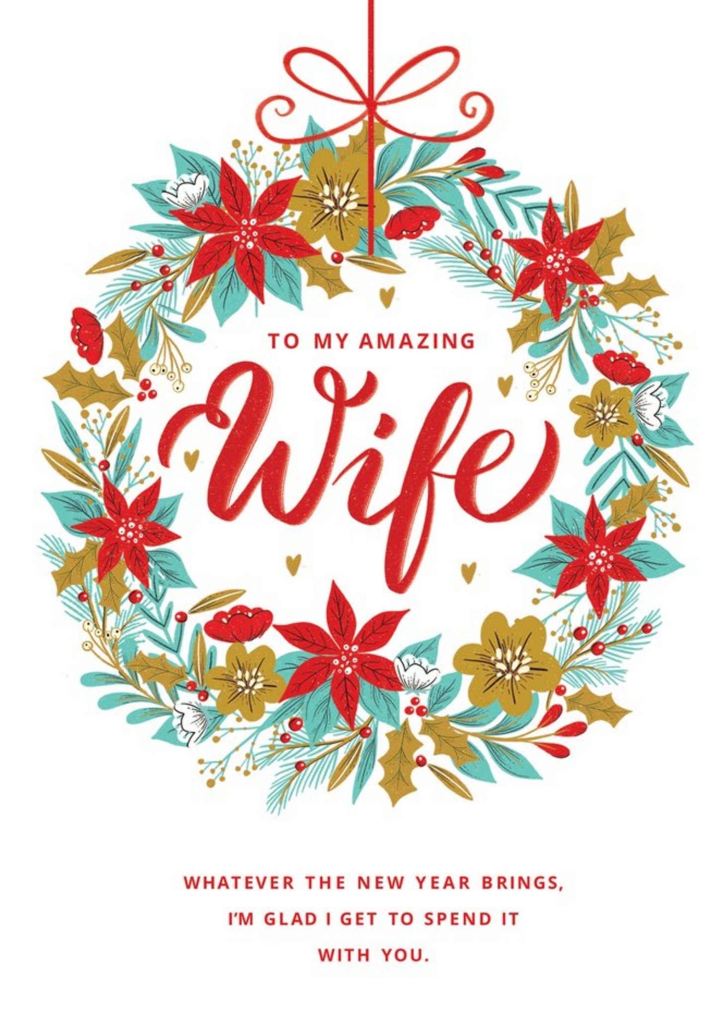 Moonpig To My Amazing Wife Wreath Christmas Card