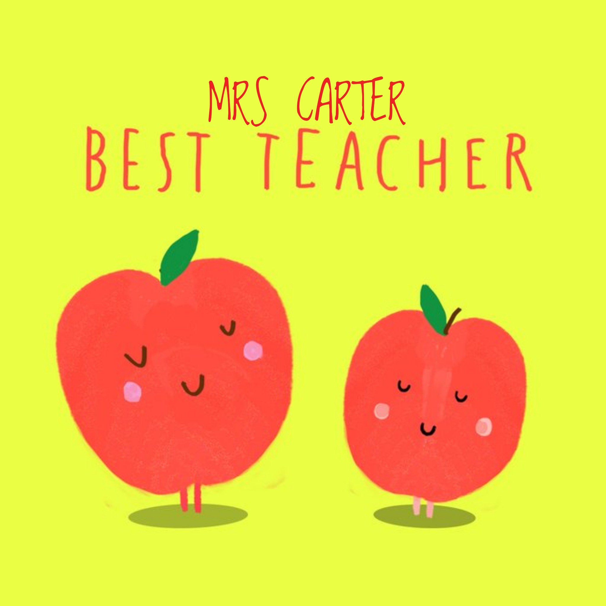 Moonpig Pair Of Apples Personalised Best Teacher Card