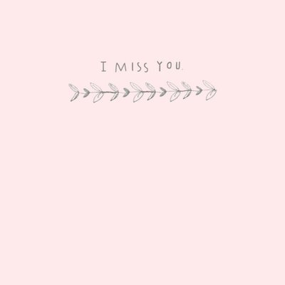 Baby Pink I Miss You Personalised Greetings Card