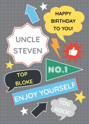 Personalised Top Bloke Happy Birthday Uncle Card