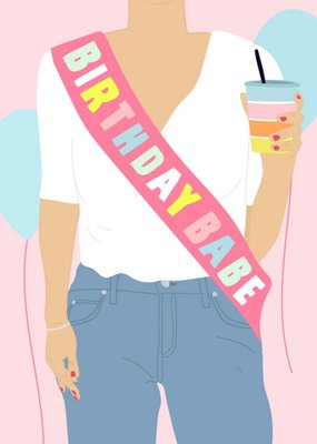 Birthday Babe Sash Card