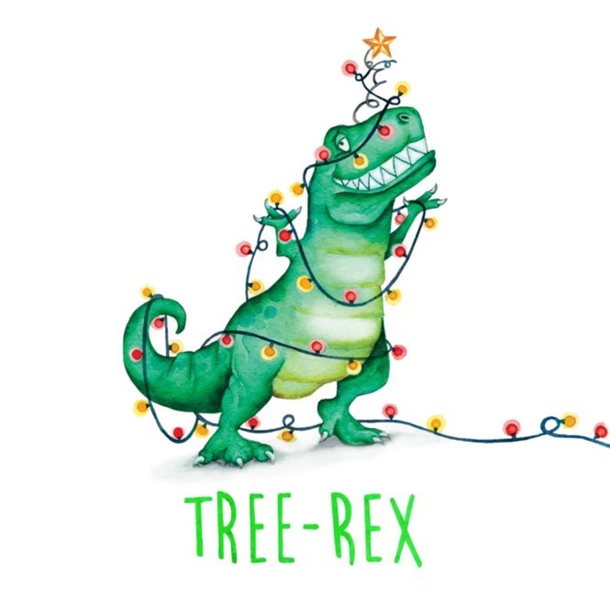 Moonpig T Rex Tree Christmas Card